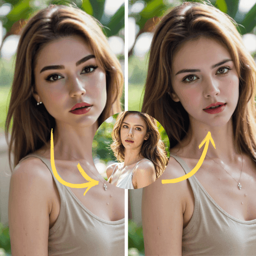 Image Swap example banner showing face swap demo