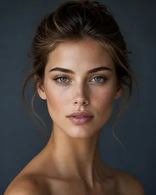 Official studio identity reference with green eyes and brown hair