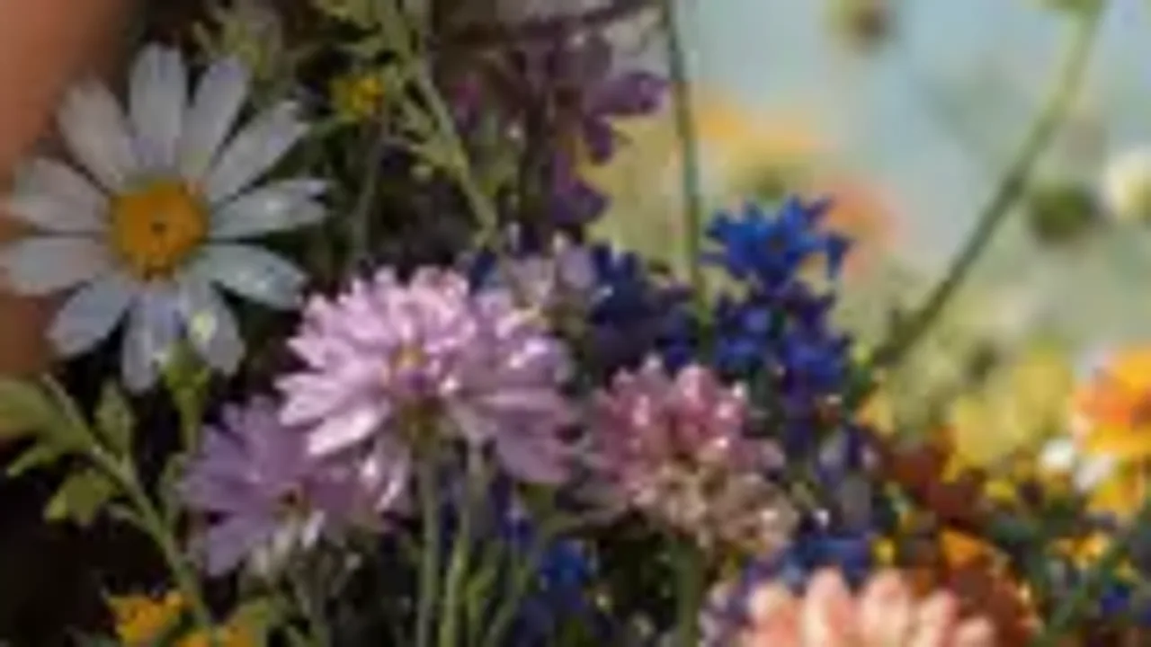 Blumendetail: Original, mit Standardskalierung vergrößert